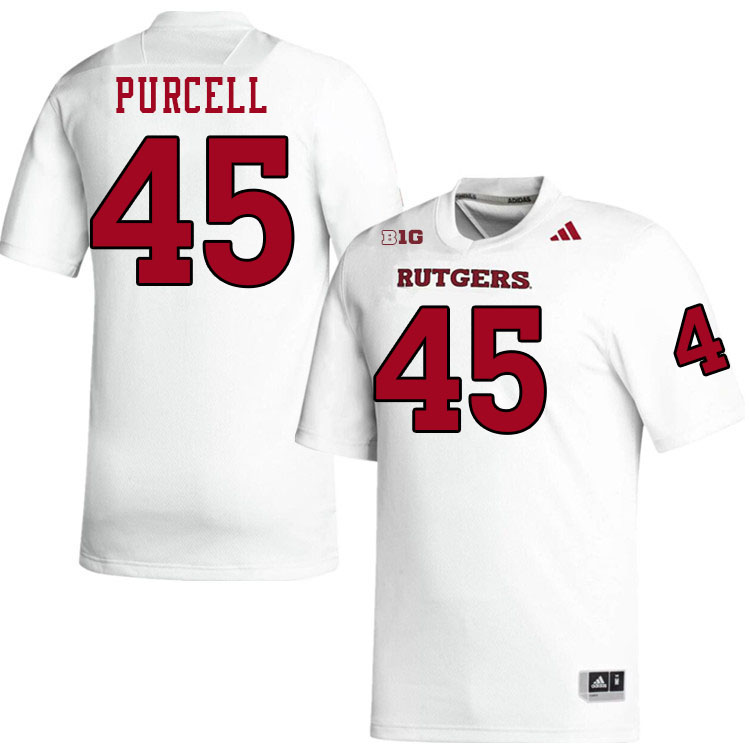 Men #45 Shawn Purcell Rutgers Scarlet Knights 2024 College Football Jerseys Stitched-White